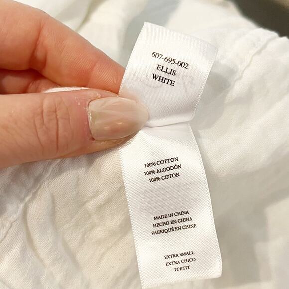 Rails Ellis 100% Cotton Gauze Long Sleeve Button-Up Shirt Top White XS - Picture 7 of 10